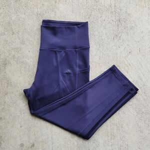 Adidas Leggings Womens L Small Blue 3 Stripe Adidas Kids Leggings in Deep Purple